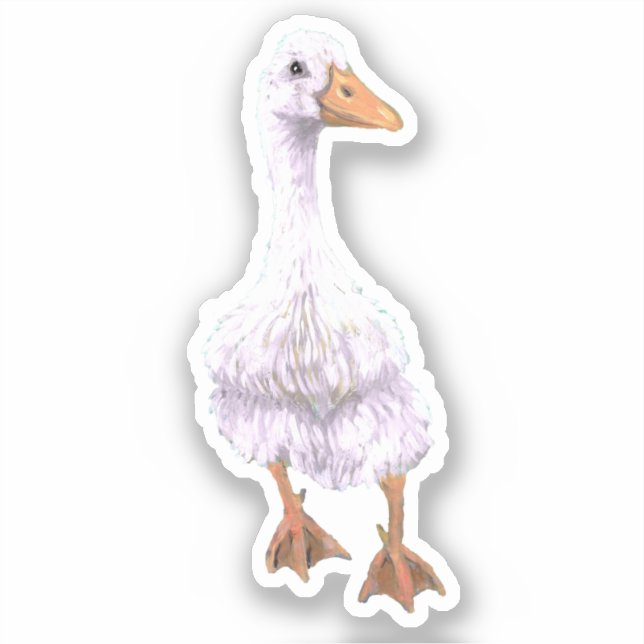 Sticker en vinyle de canard blanc (Recto)