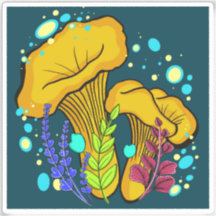 Sticker en vinyle de champignon Chanterelle