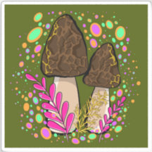 Sticker en vinyle de champignon Morel