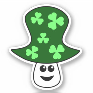 Sticker en vinyle de champignon St. Patrick