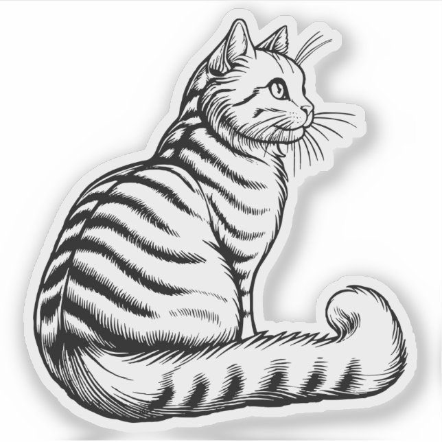 sticker en vinyle de chat (Devant)