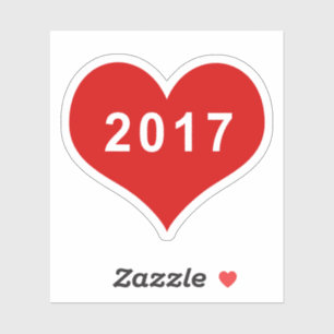 Sticker en vinyle de coeur de l'amour rouge 2017