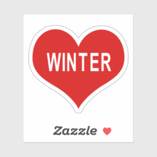 Sticker en vinyle de coeur de l'hiver Red Love