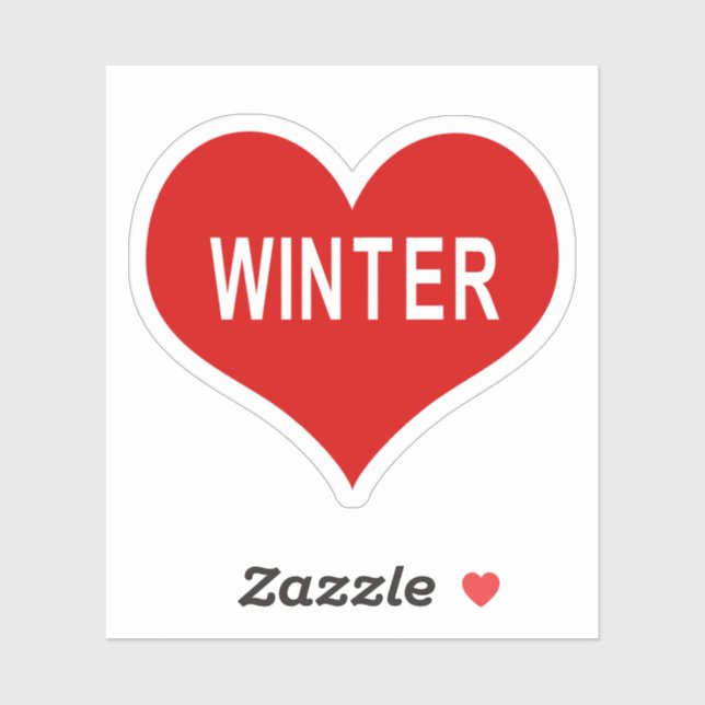 Sticker en vinyle de coeur de l'hiver Red Love (Feuille)