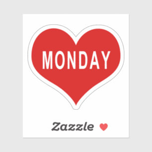 Sticker en vinyle de coeur du LUNDI Red Love