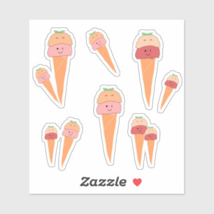 Sticker en vinyle de cône de crème glacée mignonne