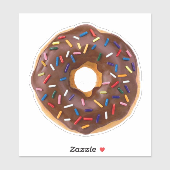 Sticker en vinyle de Donut Sprinkate de chocolat (Feuille)