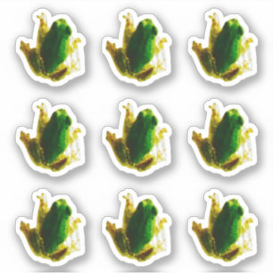 Sticker en vinyle de givre amusant vert croupie