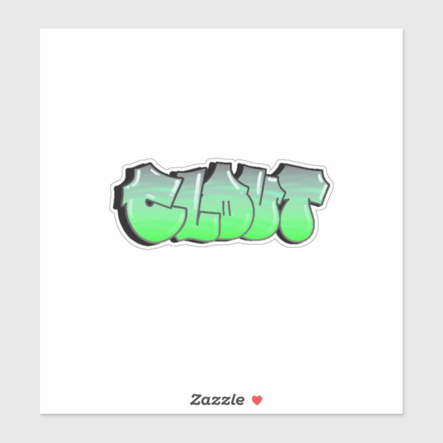 Sticker en vinyle de graffiti "Clout" personnalisé (Feuille)