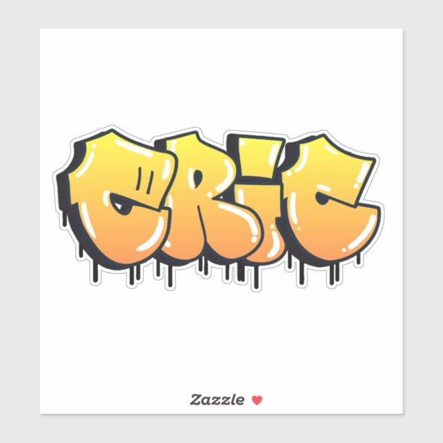 Sticker en vinyle de graffiti "Eric" sur mesure (Feuille)