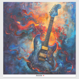 Sticker en vinyle de guitare électrique