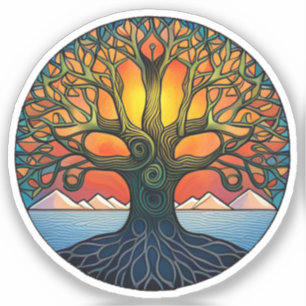 Sticker en vinyle de l'arbre de vie