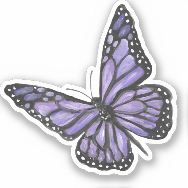 Sticker en vinyle de papillon pourpre (Recto)