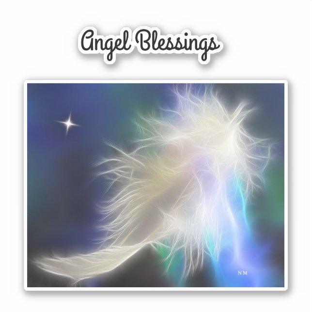 Sticker en vinyle de plumes Angel Guardian (Devant)