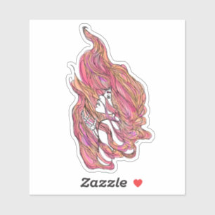 Sticker en vinyle de portrait coloré