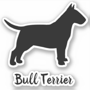 Sticker en vinyle de race de chien Bull Terrier Si