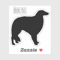 Sticker en vinyle de race de chien Cool Borzoi Sil