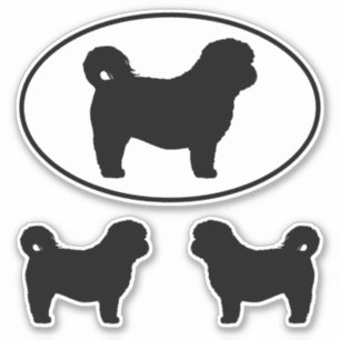 Sticker en vinyle de race de chien Shih Tzu Silhou