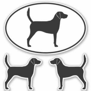 Sticker en vinyle de race de chien Silhouettes Har