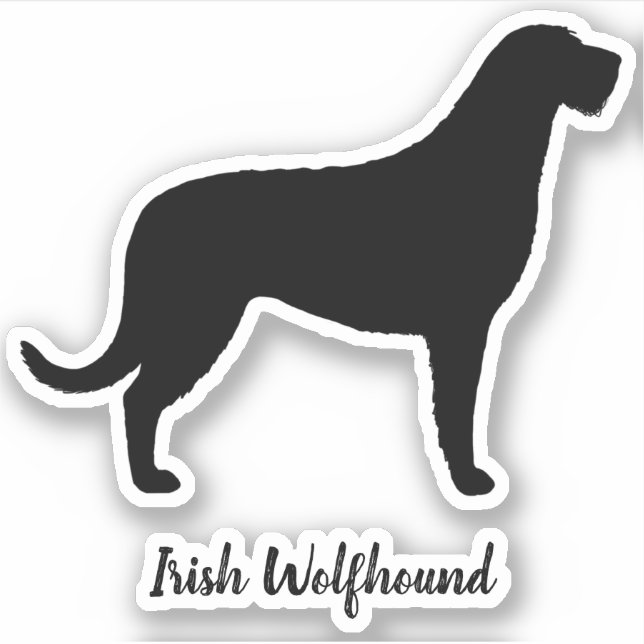 Sticker en vinyle de race de chien Wolfhound irlan (Devant)