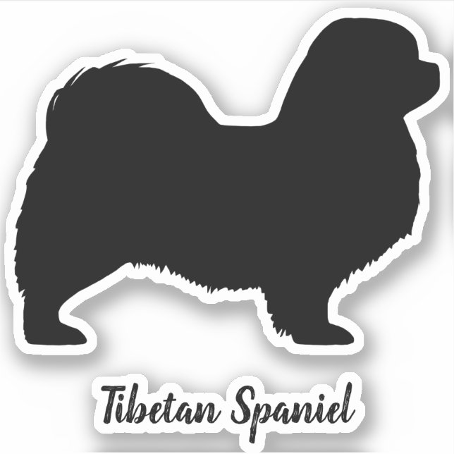 Sticker en vinyle de race Tibétaine espagnole Silh (Devant)