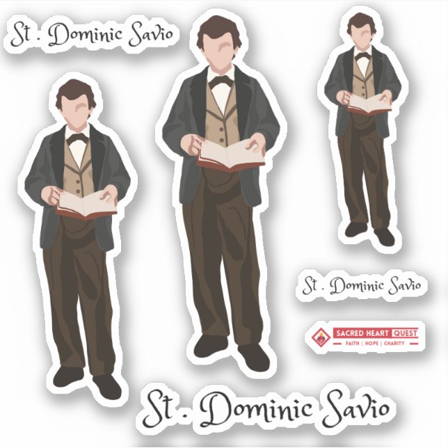 Sticker en vinyle de Saint Dominic Savio personnal (Devant)