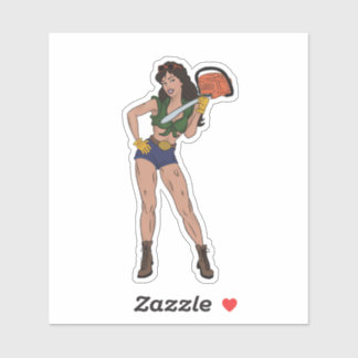 Sticker en vinyle de scie à chaîne étanche