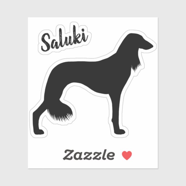 Sticker en vinyle de silhouette de chien saluki (Feuille)