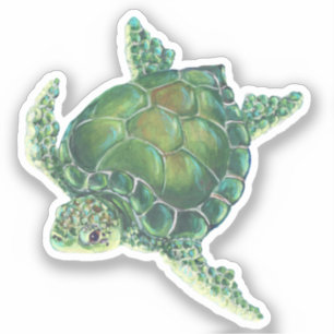 Sticker en vinyle de tortue de mer