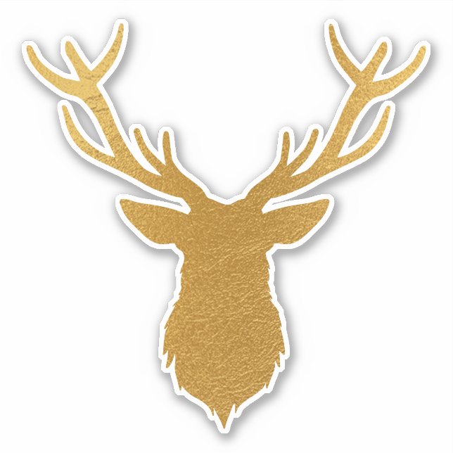 Sticker en vinyle de vacances Glam Gold Foil Reind (Devant)