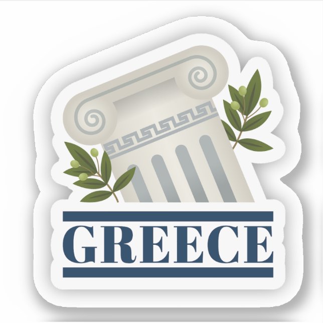 Sticker en vinyle de voyage de Grèce (Devant)