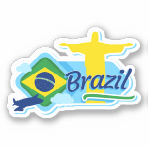 Sticker en vinyle de voyage du Brésil