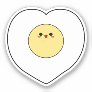 Sticker en vinyle d'oeuf frit Kawaii Forme cardi