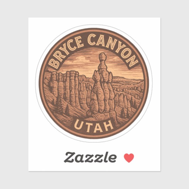 Sticker en vinyle du Bryce Canyon National Park (Feuille)