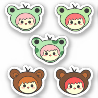 Sticker en vinyle féminin Kawaii