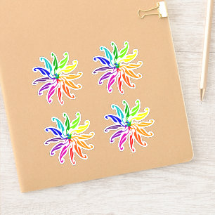 Sticker en vinyle - Feuilles de la roue couleur