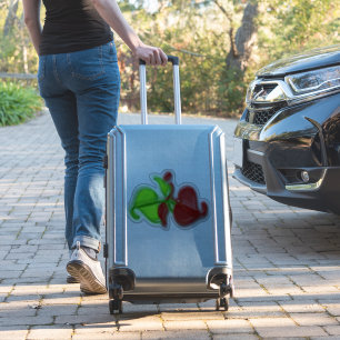 Sticker en vinyle - Feuilles verts et rouges en 3D