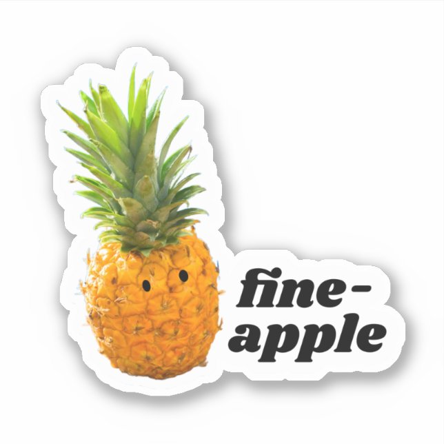 Sticker en vinyle fine pomme (Devant)