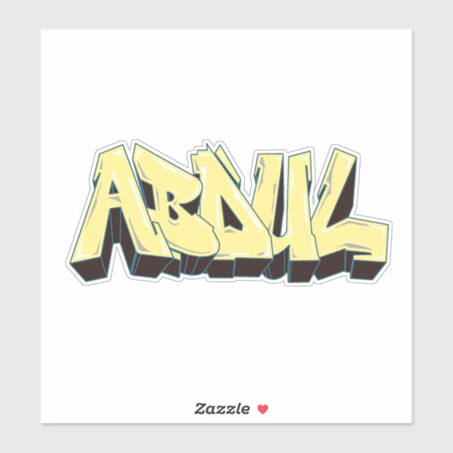 Sticker en vinyle Graffiti "Abdul" Coupé sur mesur (Feuille)