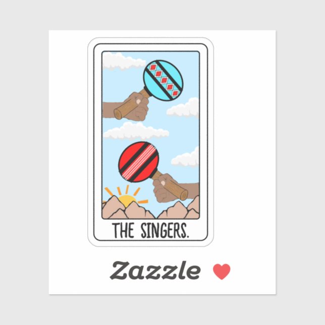 Sticker en vinyle indigène des chanteurs (Feuille)