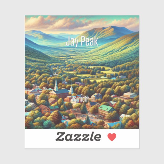 Sticker en vinyle Jay Peak Vermont 3 pouces (Feuille)