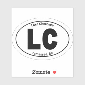 Sticker en vinyle LC du lac Cherokee - blanc