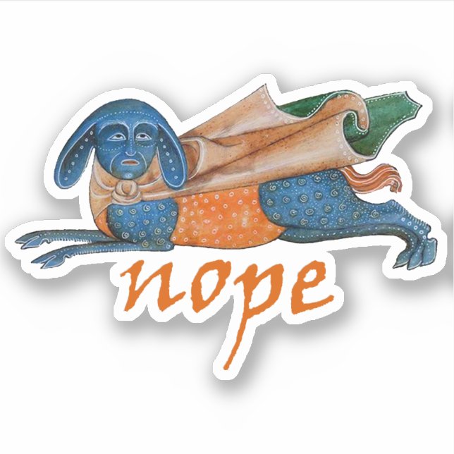 Sticker en vinyle Luttrell Psalter "Nope" (Devant)