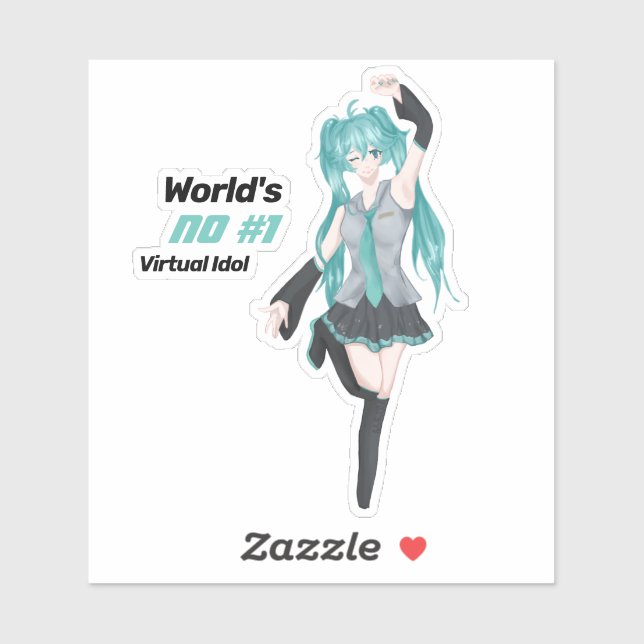 Sticker en vinyle personnalisé Miku (Feuille)