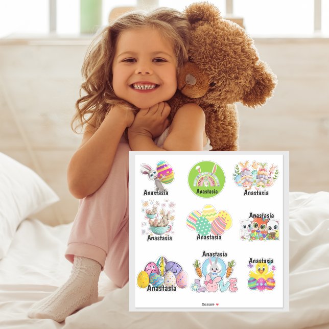 Sticker en vinyle personnalisé pour enfants de Pâq (Créateur téléchargé)