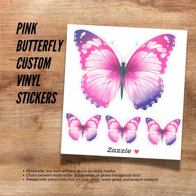 Sticker en vinyle personnalisé pour papillon rose (The Butterfly Studio
Pink Butterfly Custom Vinyl Sticker)