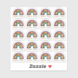 Sticker en vinyle personnalisé Rainbow Happy Mail