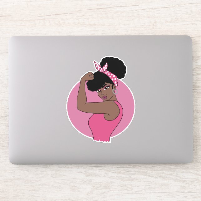 Sticker en vinyle pour femme noire forte (Ordinateur)
