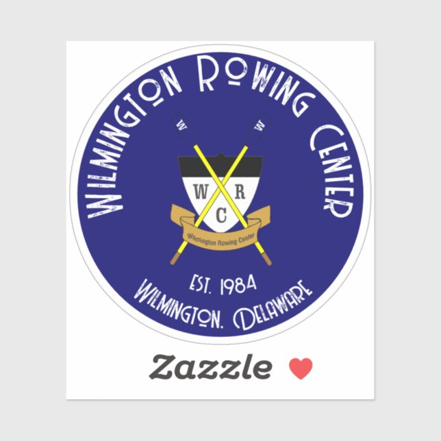 Sticker en vinyle rond Wilmington Rowing Center Bl (Feuille)