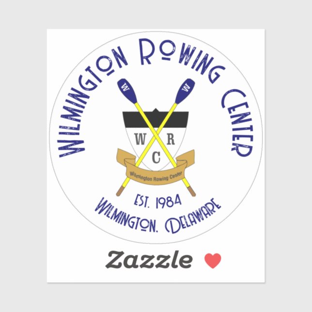 Sticker en vinyle rond Wilmington Rowing Center Bl (Feuille)